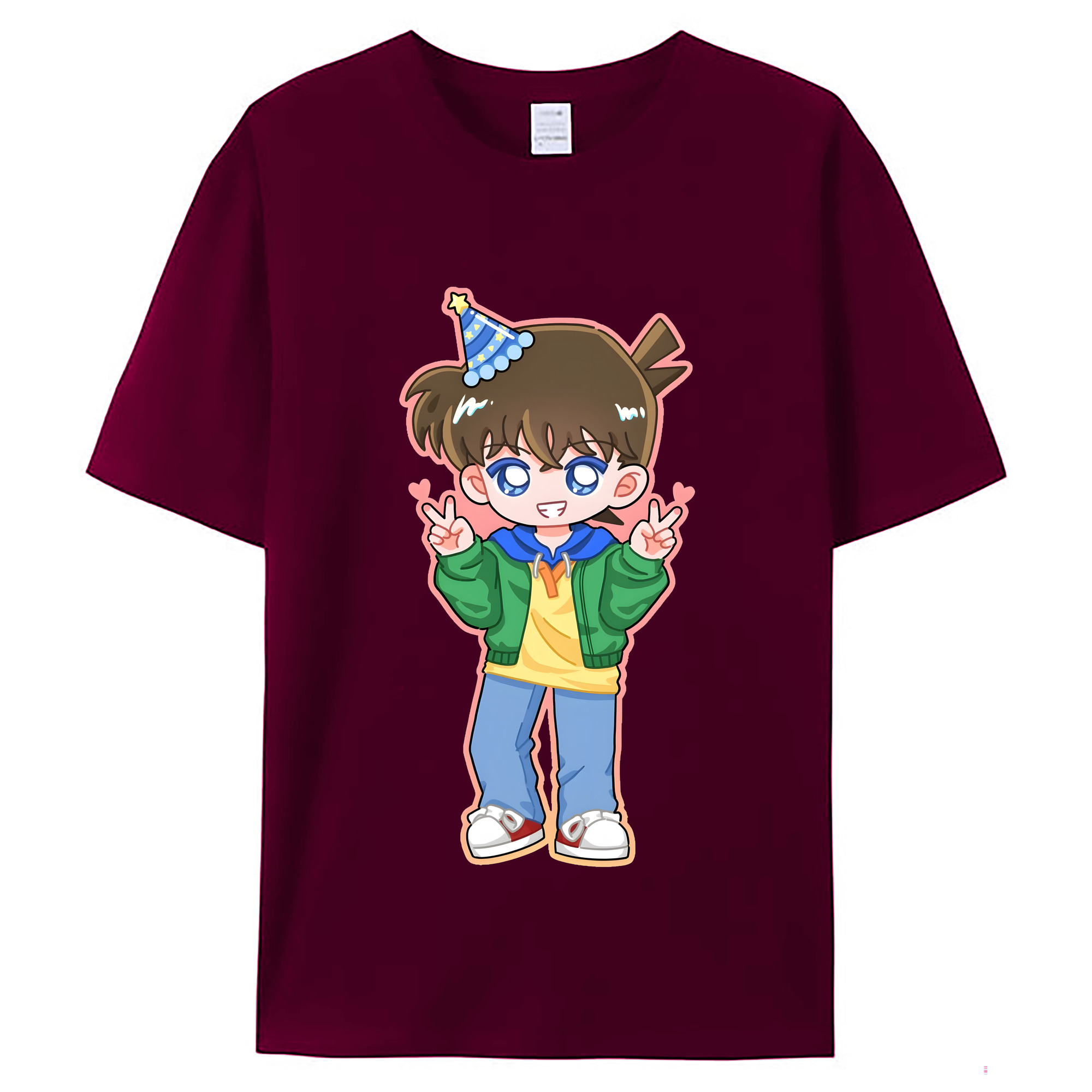 （画像用） 名探偵コナン 江戸川 コナン Detective Conan Conan Edogawa レディースカジュアルプリントTシャツ（綿100％）